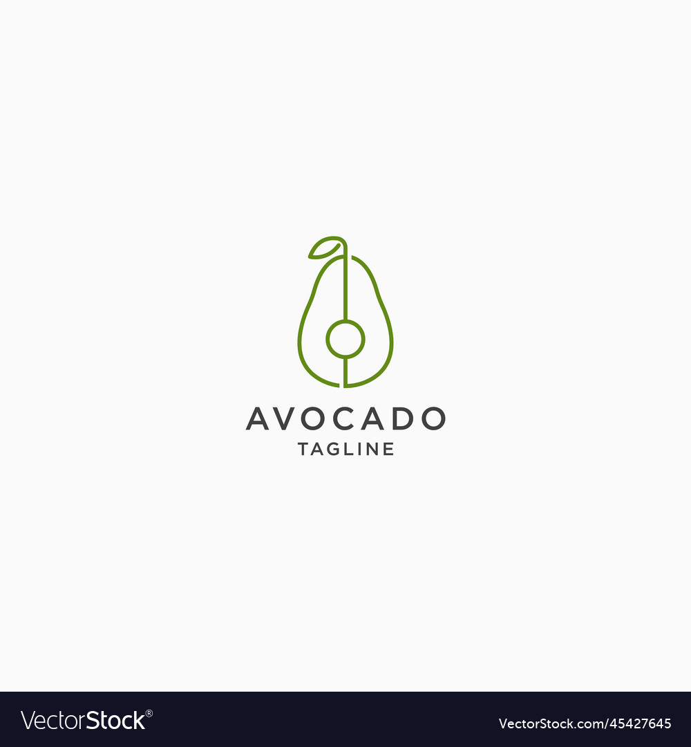 Avocado Logo-Icon Design Template minimalist