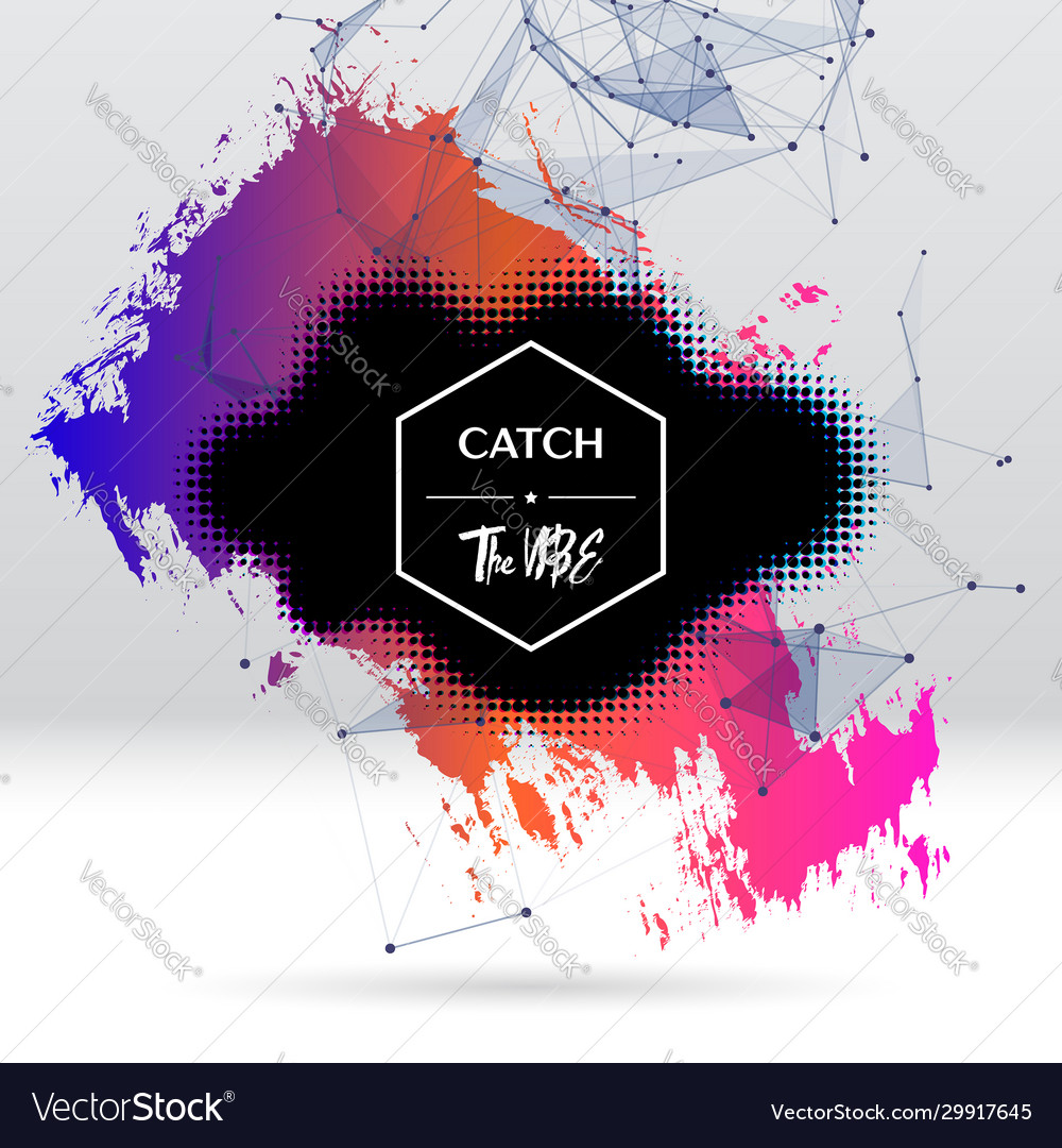 Background with brush stroke blot triangular vector image Background with brush stroke blot triangular
