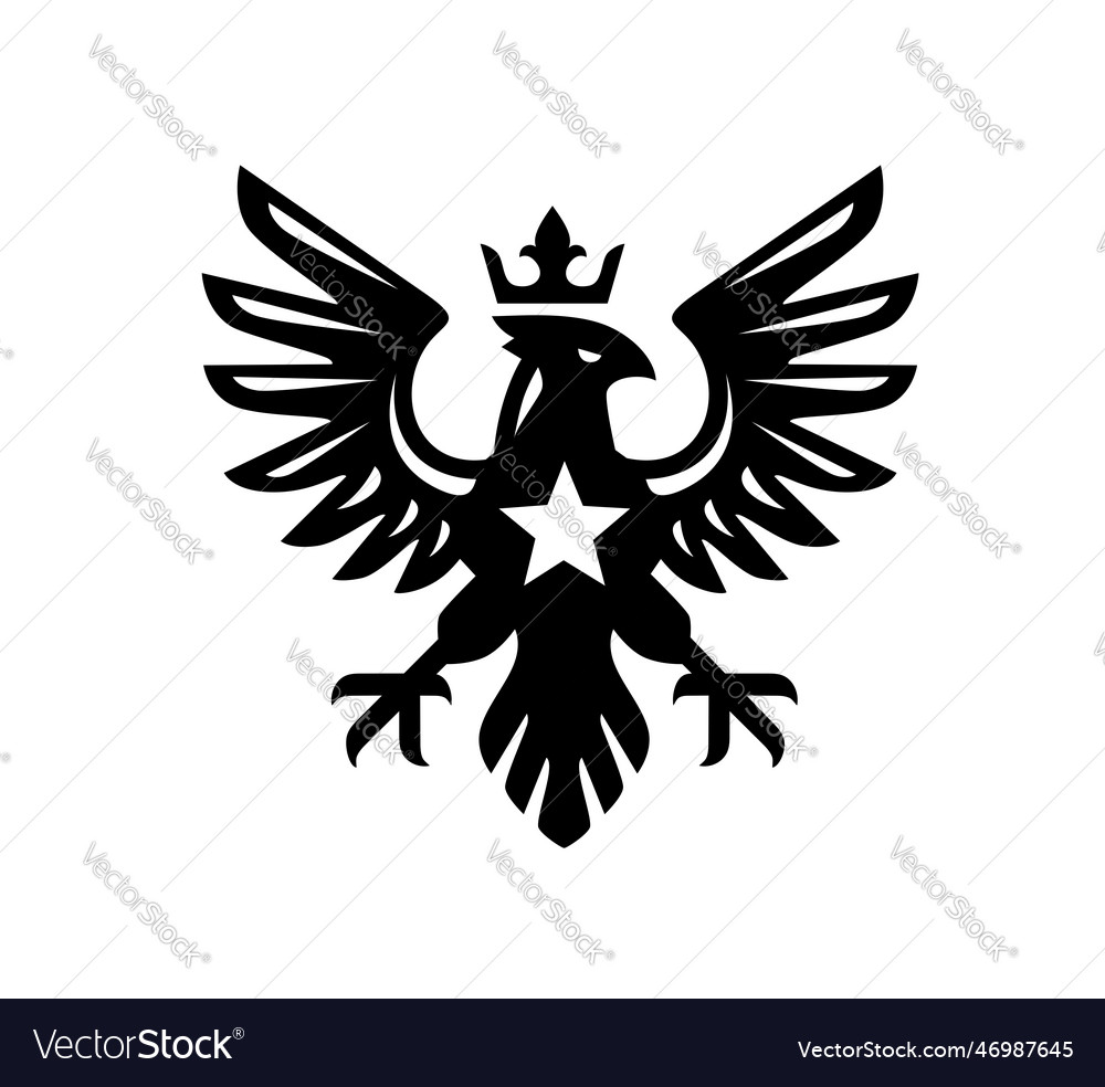 Black eagle symbol design emblem Royalty Free Vector Image