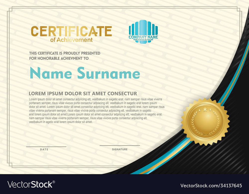 Certificate template with circular angel and line Vector Image