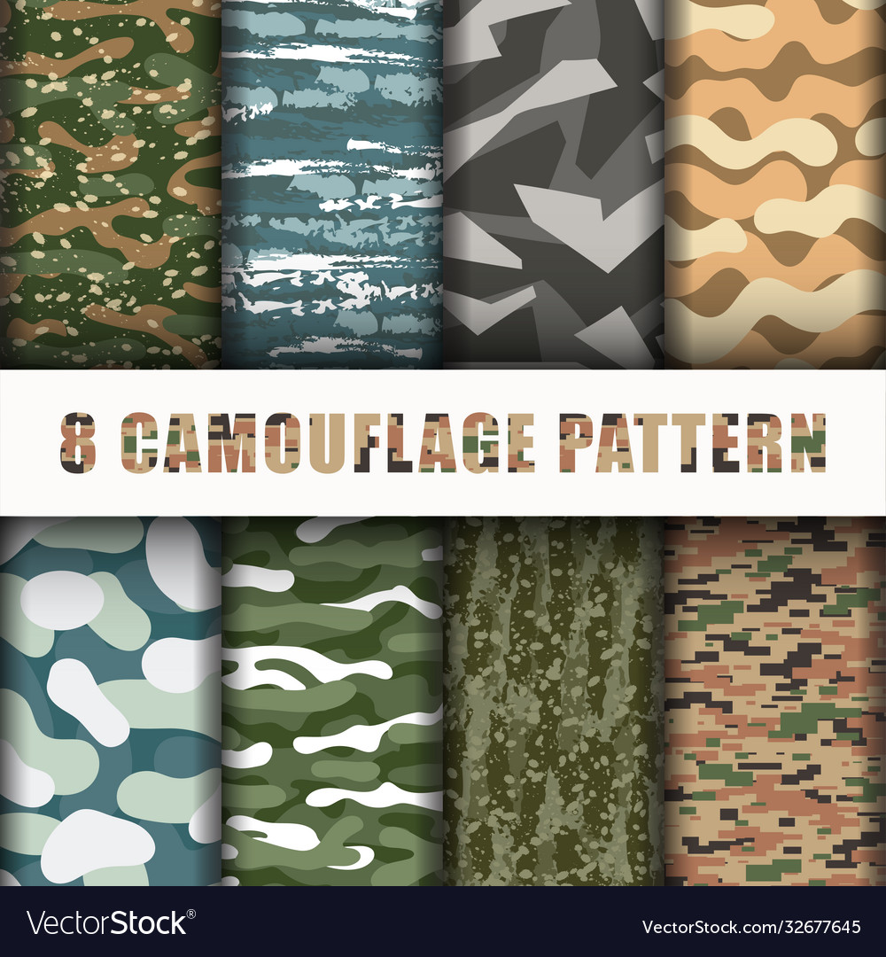 Eight Camouflage Pattern Set