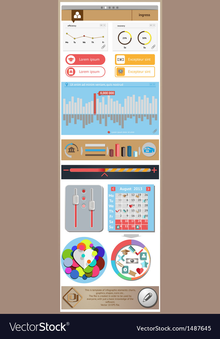 Flache Objekte für Webdesign