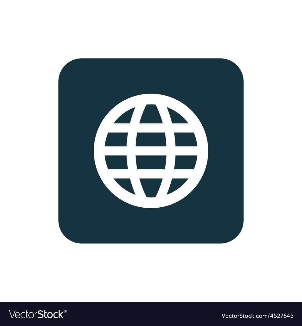 Globe icon rounded squares button