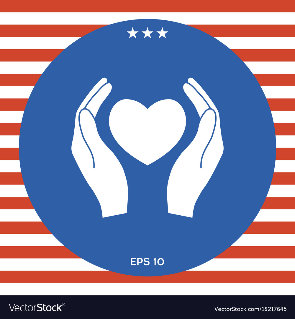 Hands holding heart symbol royalty free vector image