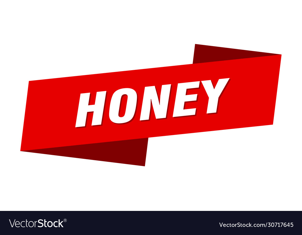 Honey banner template ribbon label sign