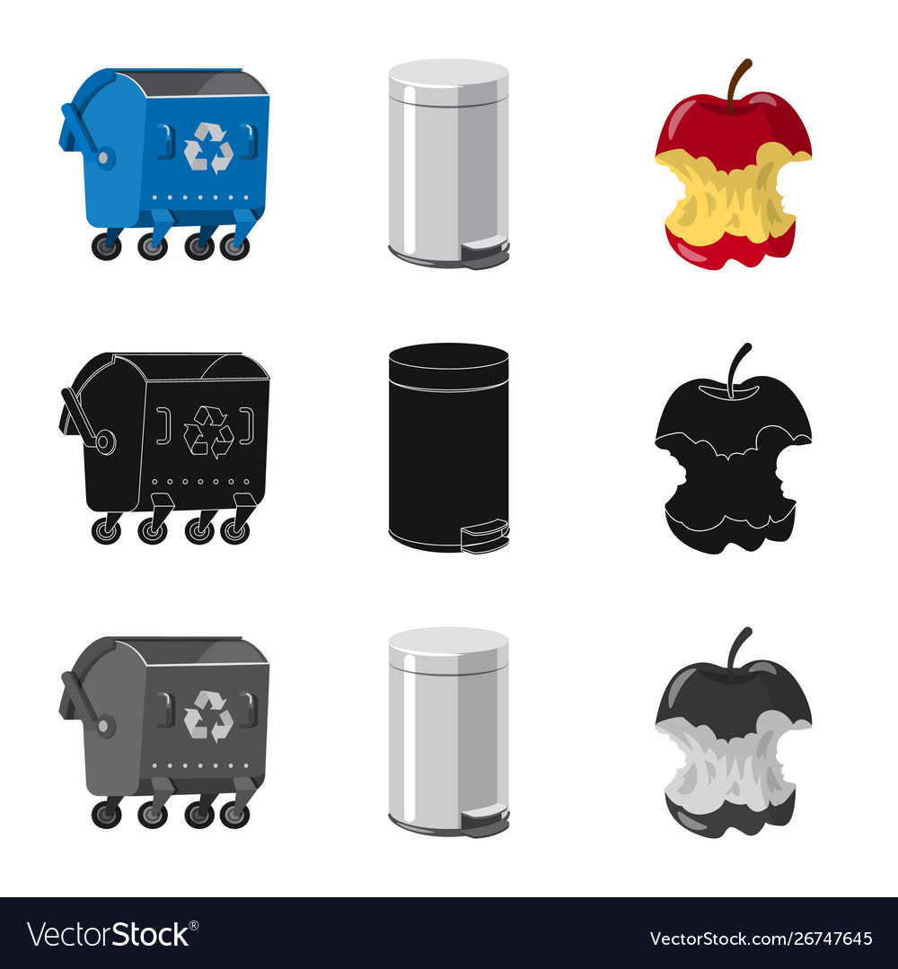 Isolierte Objektverweigerung und Junk Symbolsatz vector image Isolierte Objektverweigerung und Junk Symbolsatz