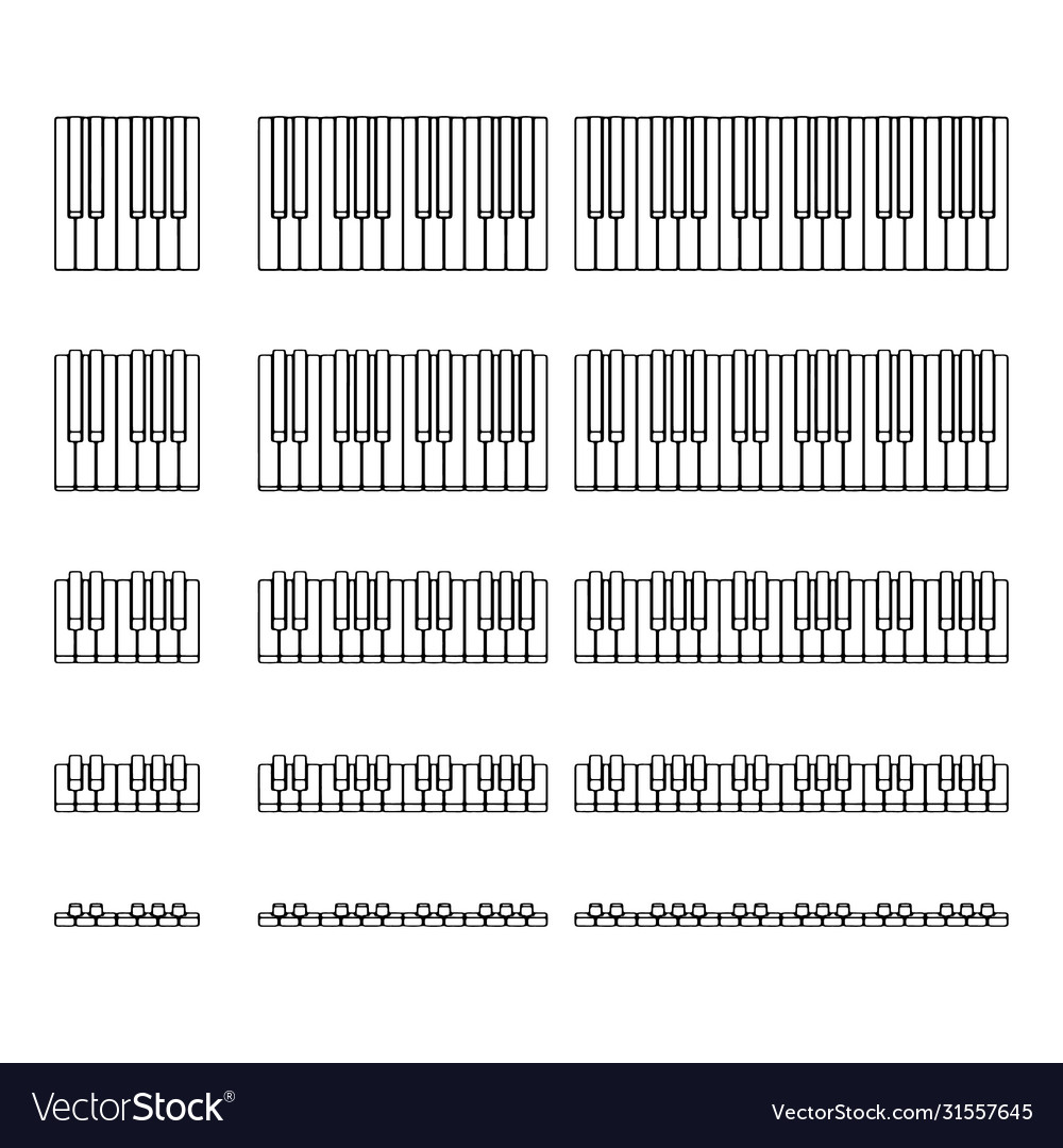 Isolated piano keyboard set