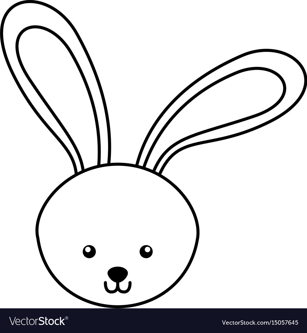 Line icon rabbit cartoon