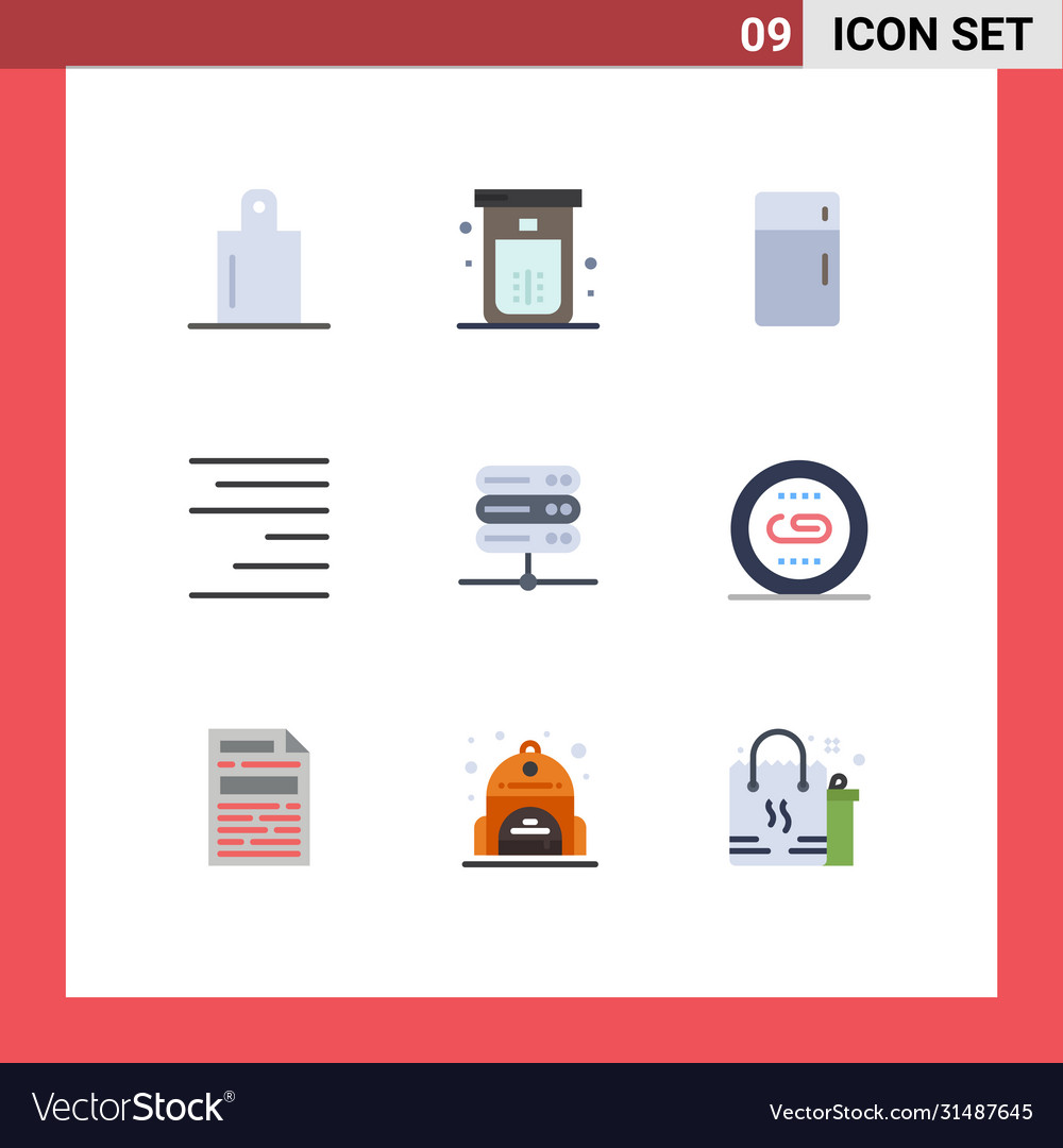 Mobile interface flat color set 9 pictograms