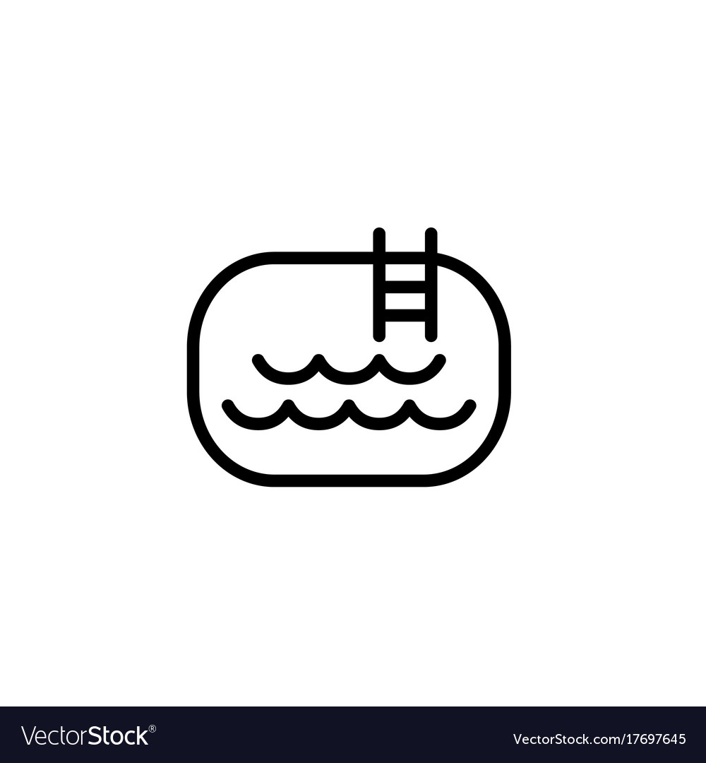 Pool icon thin line black on white background