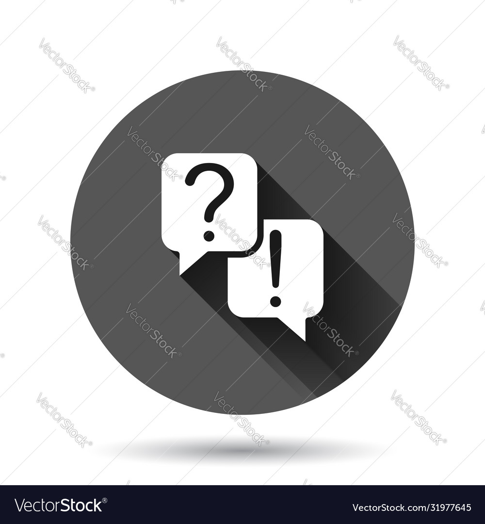 Question and answer icon in flat style dialog Vector Image