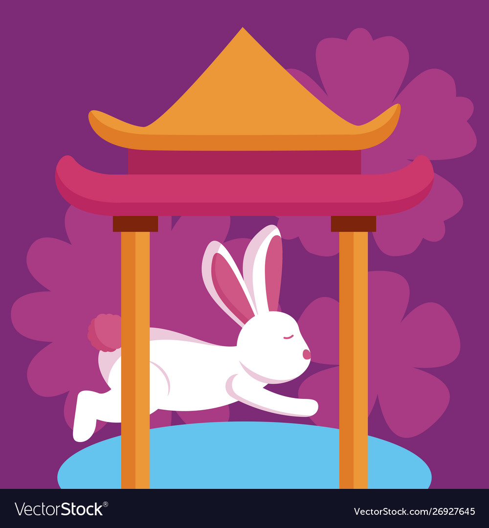 Rabbit Mid Autumn Festival Design Royalty Free Vector Image
