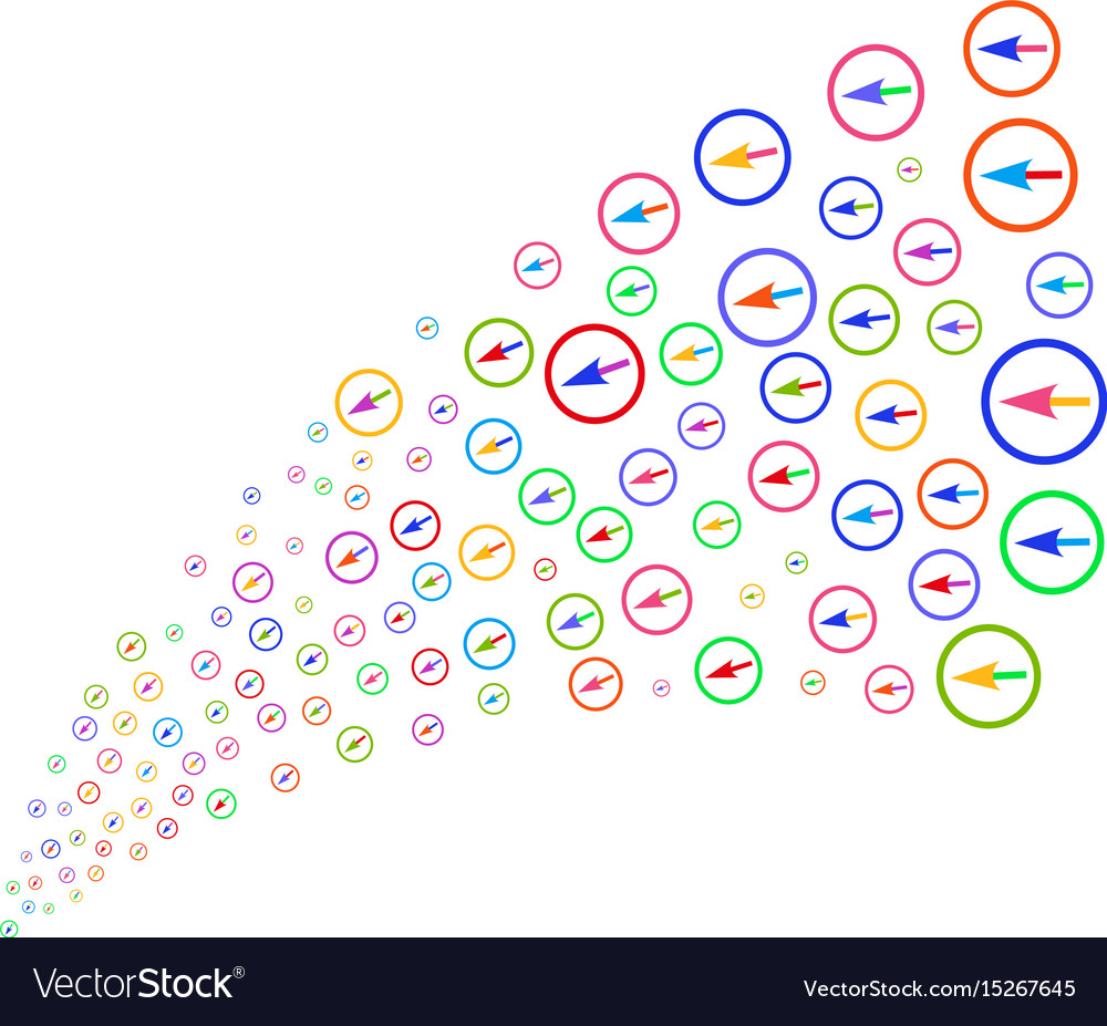 Source stream of sharp rounded arrow