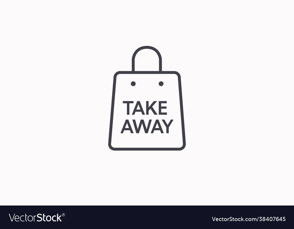 Take away bag icon or sign