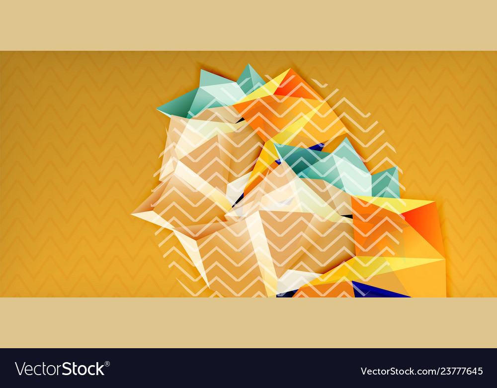 Triangular low poly background design vector image Triangular low poly background design