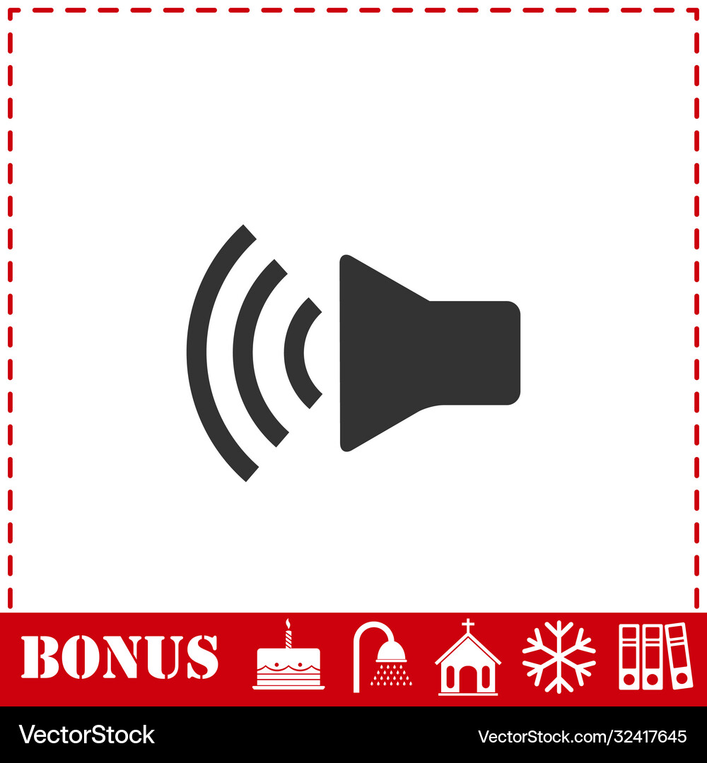 Volume icon flat Royalty Free Vector Image - VectorStock