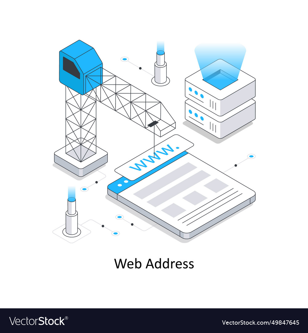 Web address isometric stock eps file