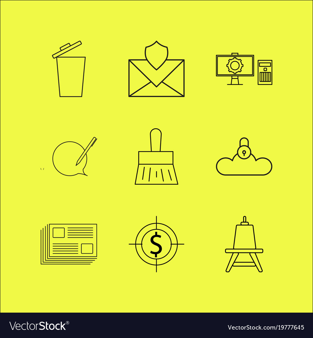 Web linear icon set simple outline icons