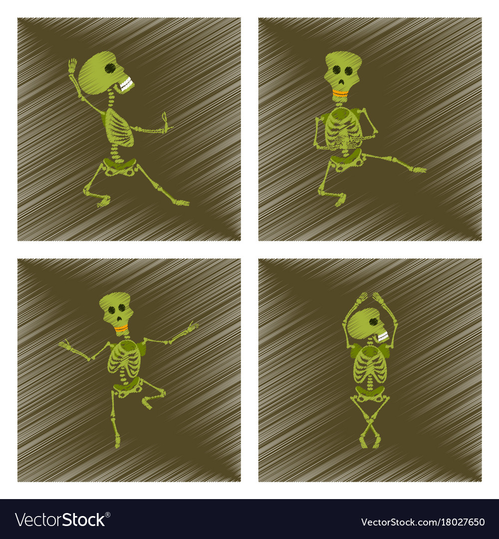 Assembly flat shading style icon skeleton
