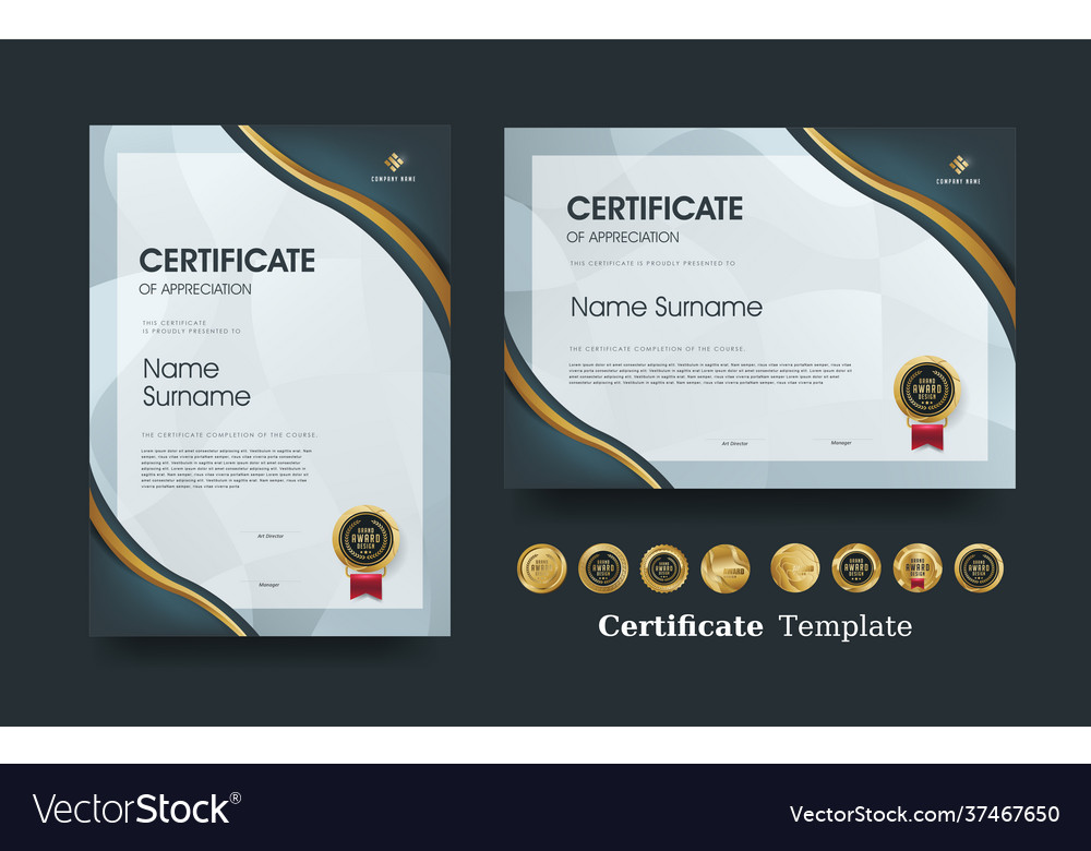 Certificate Appreciation Template And Luxury Vector Image