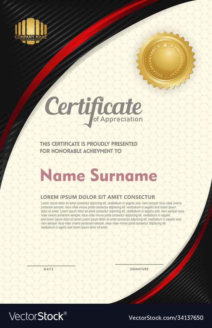 Certificate template with circular angel and line Vector Image