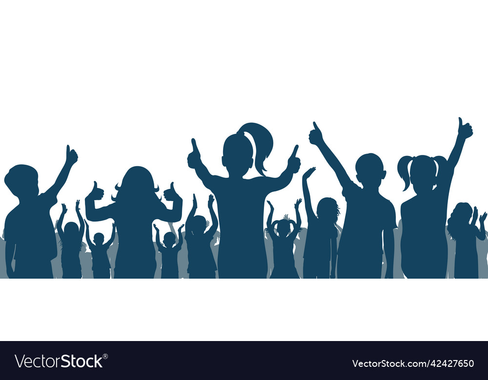 Kinder brüllen Silhouette - Feier