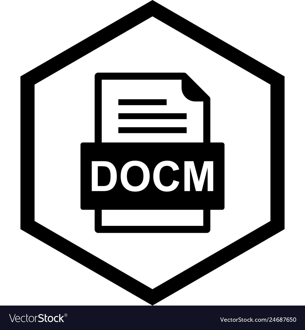 Docm file document icon Royalty Free Vector Image