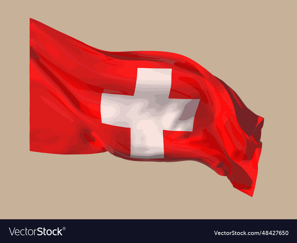 Flag of the swiss confederation on a neutral Vector Image