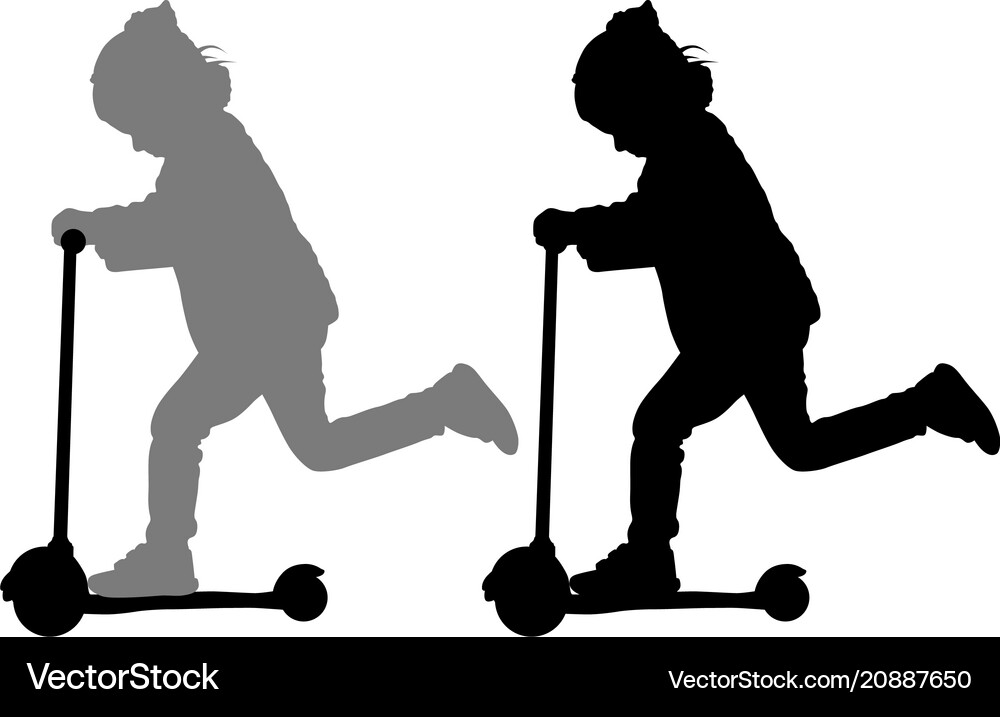 Girl on scooter Royalty Free Vector Image VectorStock