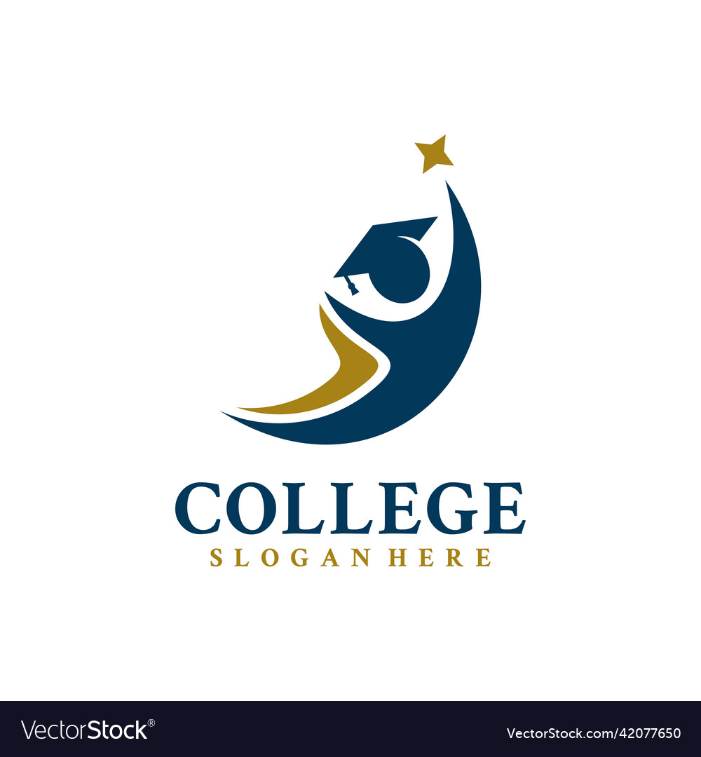 Graduiertenhut und College-Schüler-Logo Ausbildung