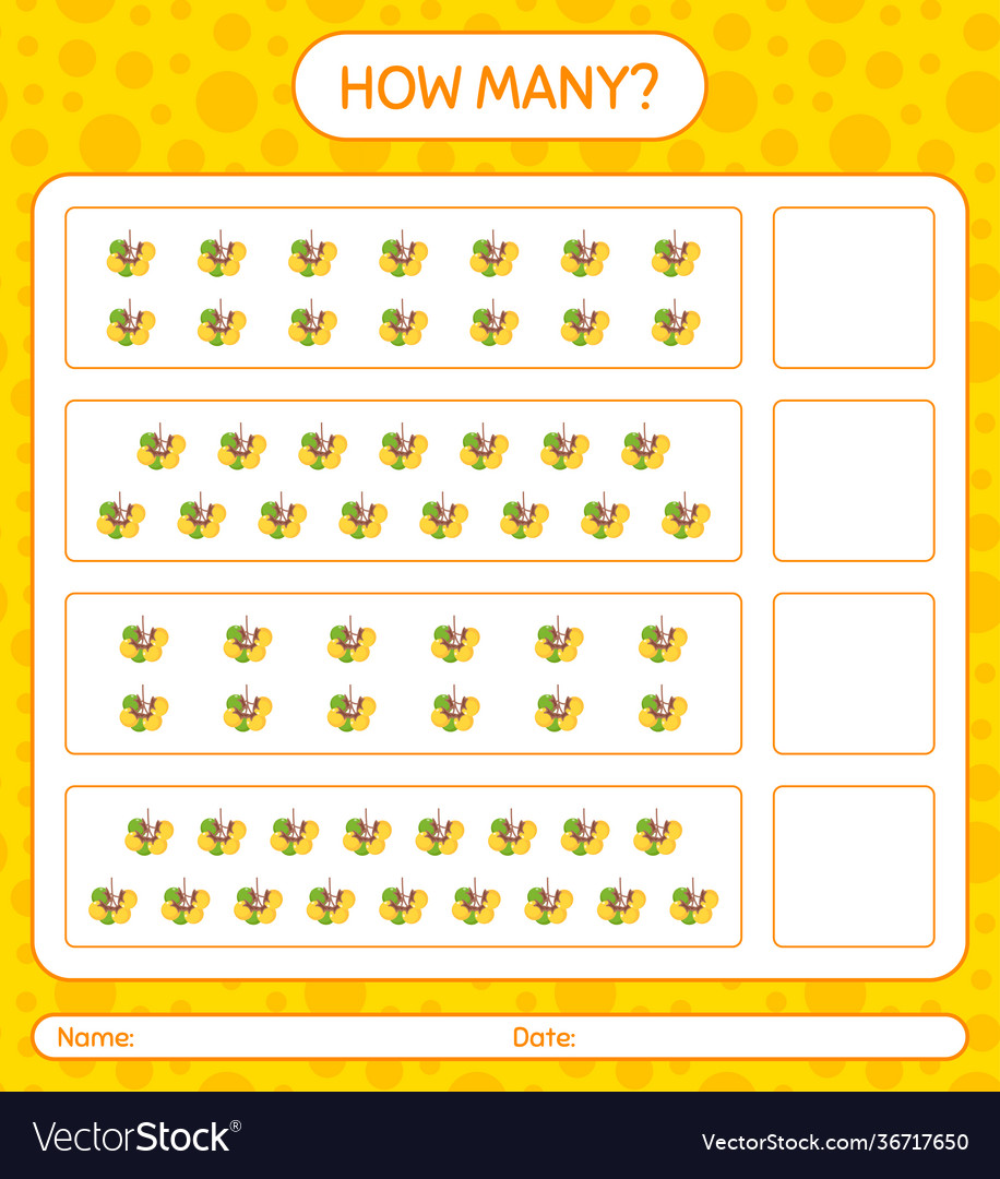 How many counting game with nance worksheet