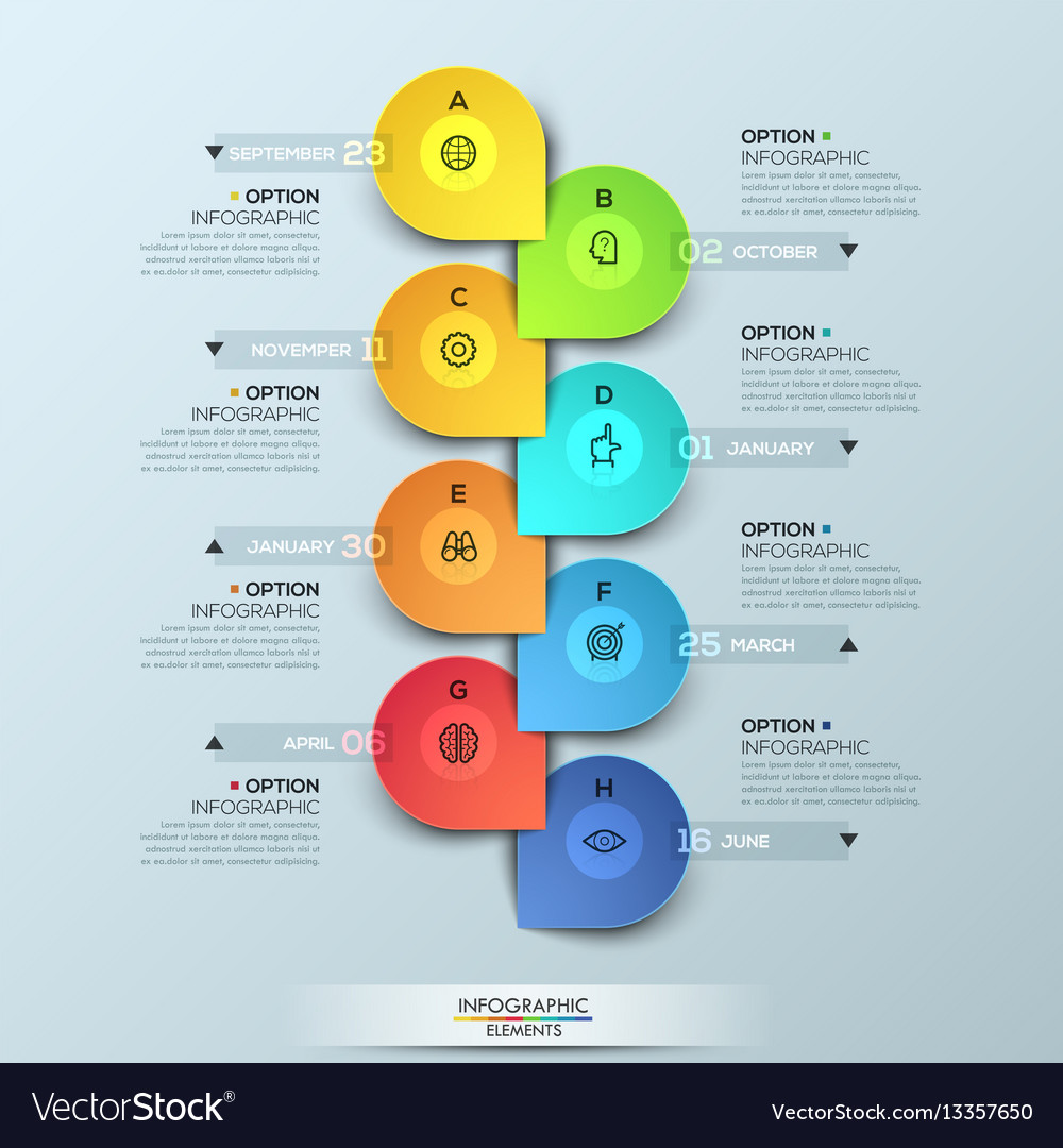 infographic design template with vertical timeline