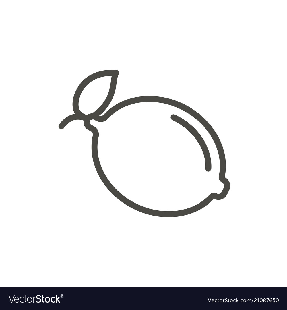 Lemon icon outline citrus line sym