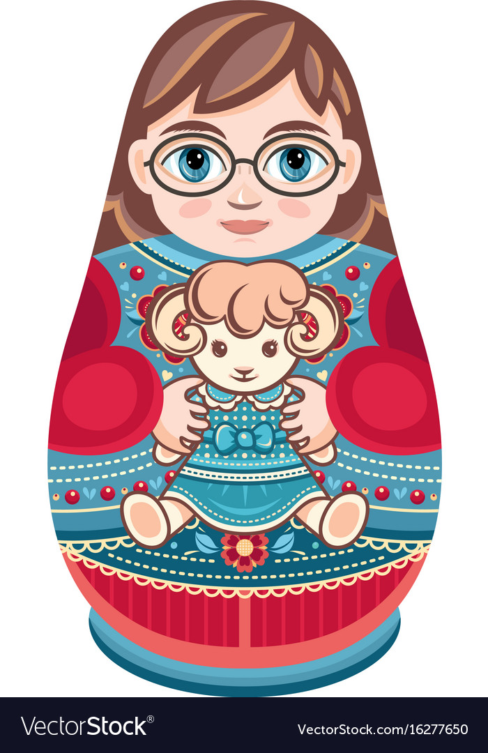 Matryoshka babushka doll Royalty Free Vector Image