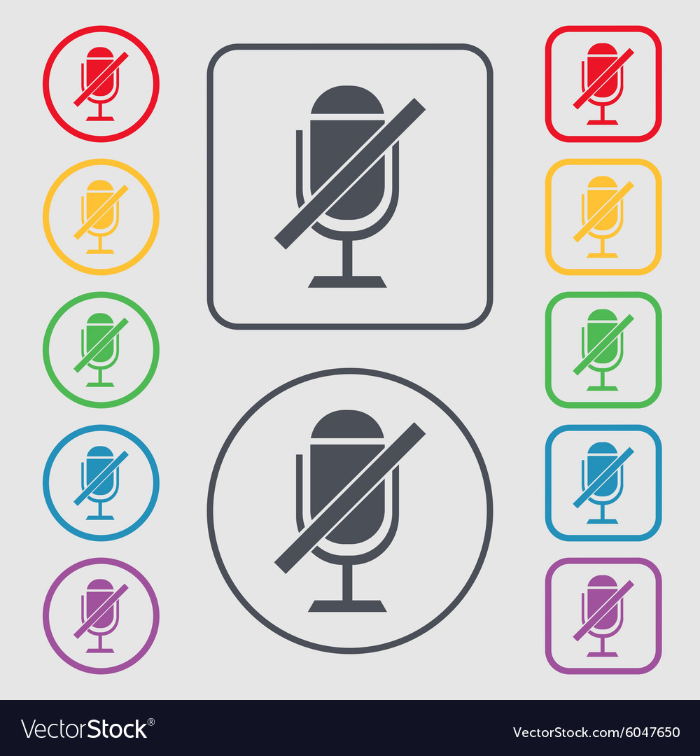 No microphone sign icon speaker symbol symbols