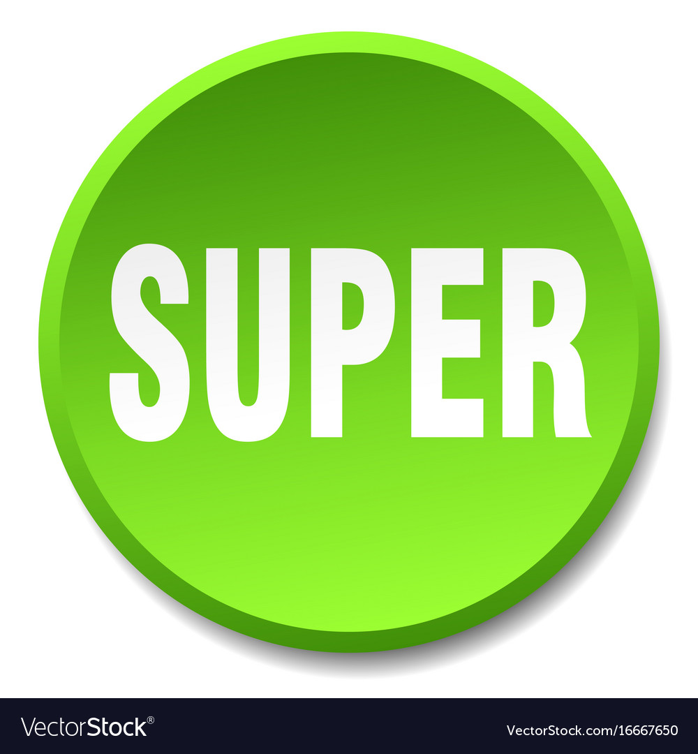 Super green round flat isolated push button