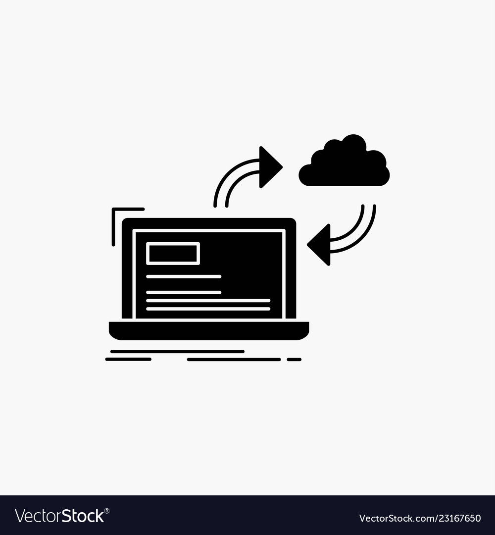 Synchrone Verarbeitung Daten Dashboard Pfeile Glyph Symbol