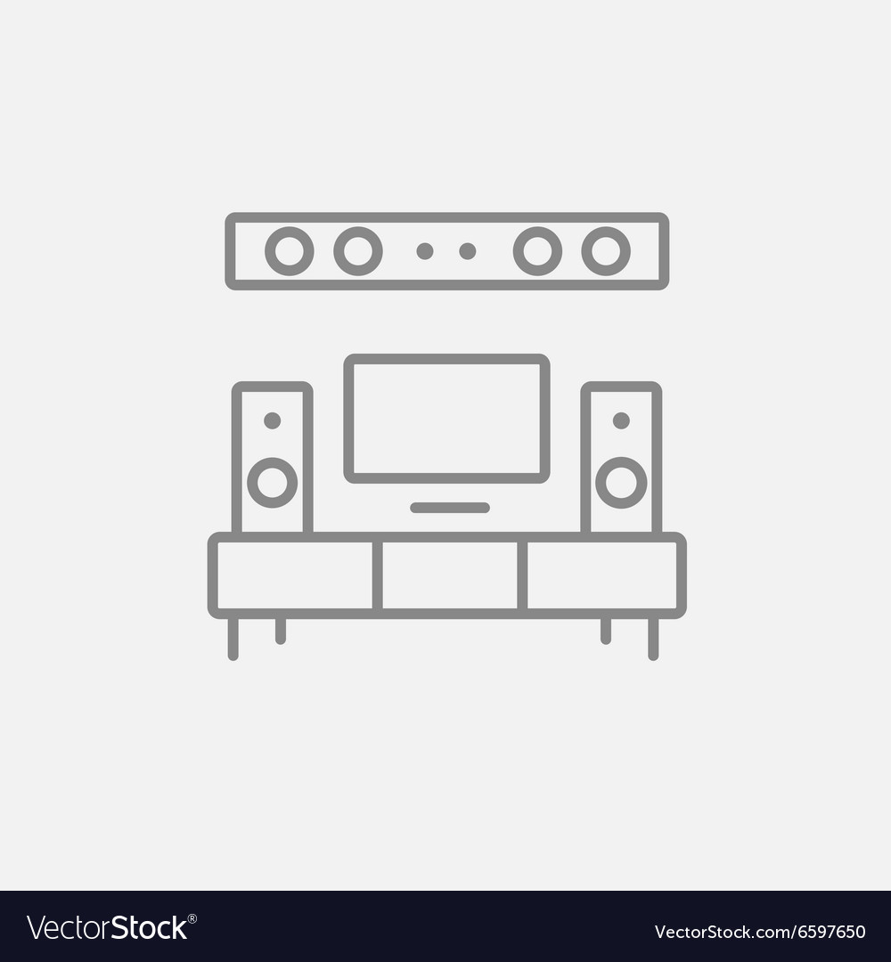 Tv flat screen and home theater line icon