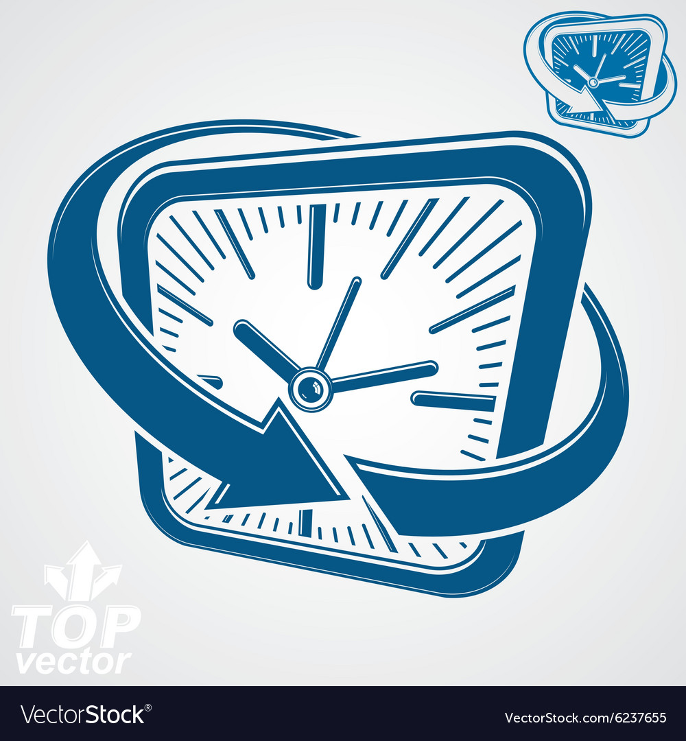 3d square wall clock with arrow around simple