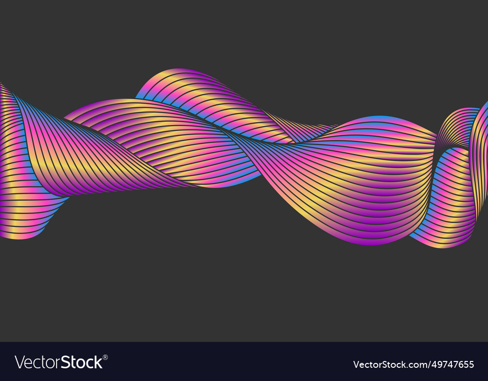 A colorful wave gradient design of sinuous line vector image A colorful wave gradient design of sinuous line