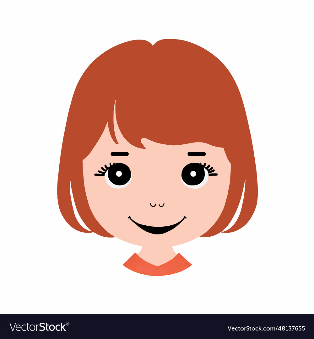 Beautiful cute girl face on white background Vector Image