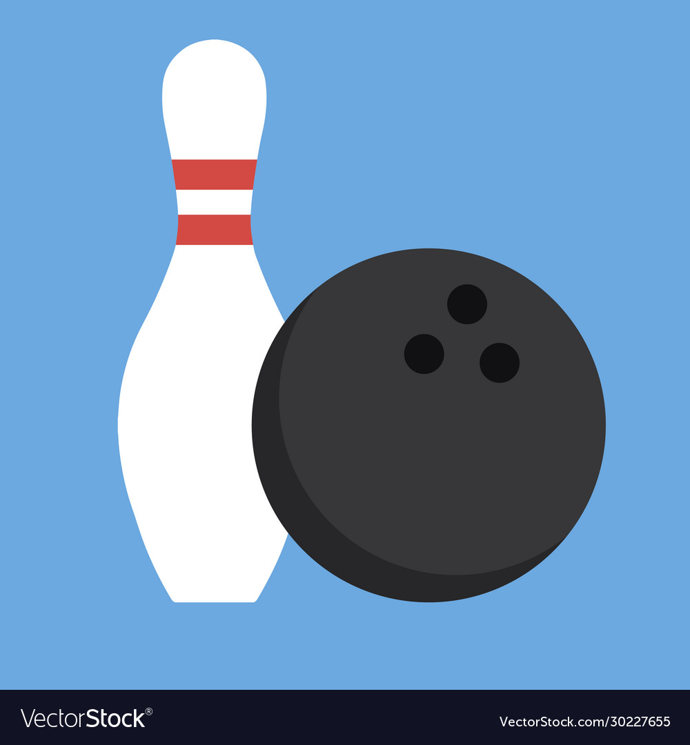 Bowling a pin and ball icon isolated