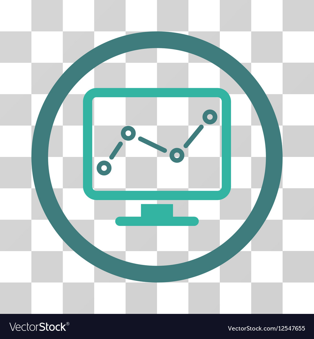 Chart monitoring flat rounded icon Royalty Free Vector Image