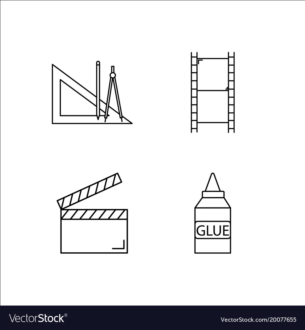 Design and studio simple linear icon setsimple