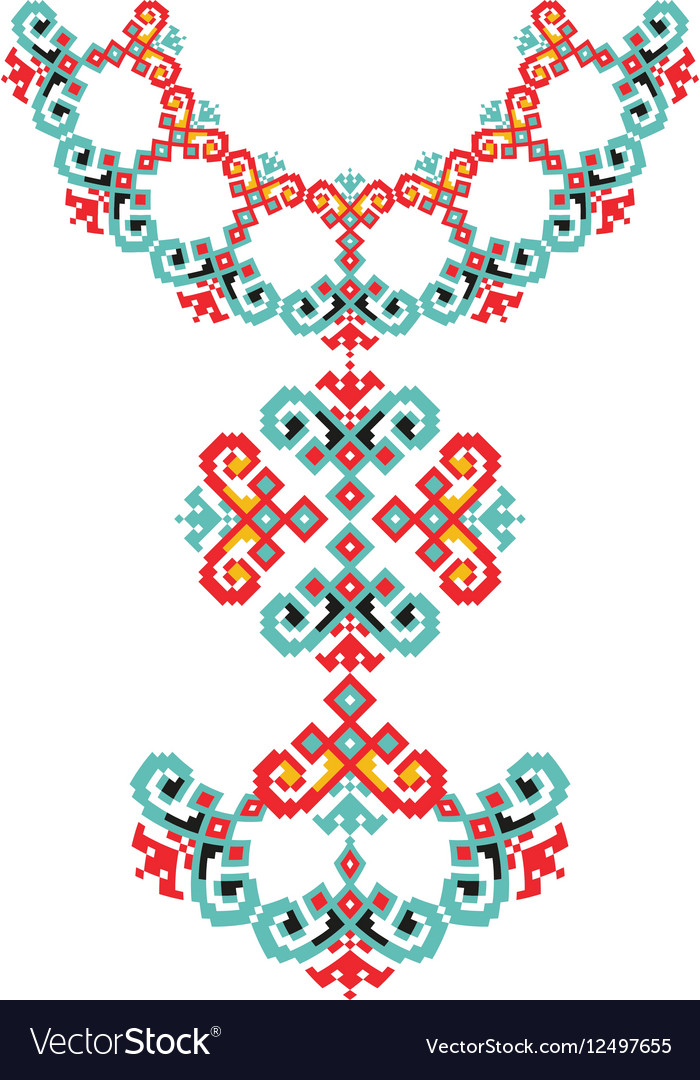 Ethnische Tribal Halskette Stickerei