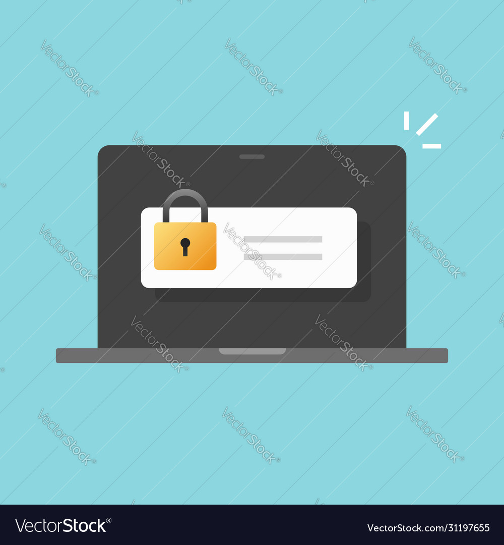 Internetsicherheit mit Passwortfeldern auf dem Computer vector image Internetsicherheit mit Passwortfeldern auf dem Computer