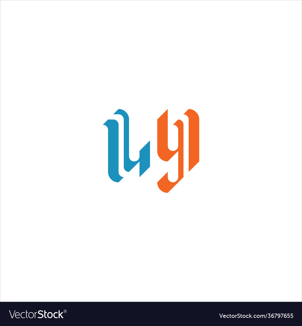L y letter logo design on black color background