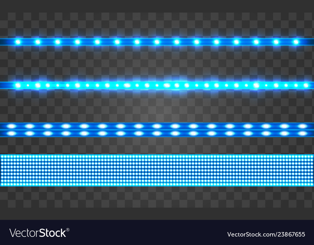 Led realistic blue ribbon vector image Led realistic blue ribbon