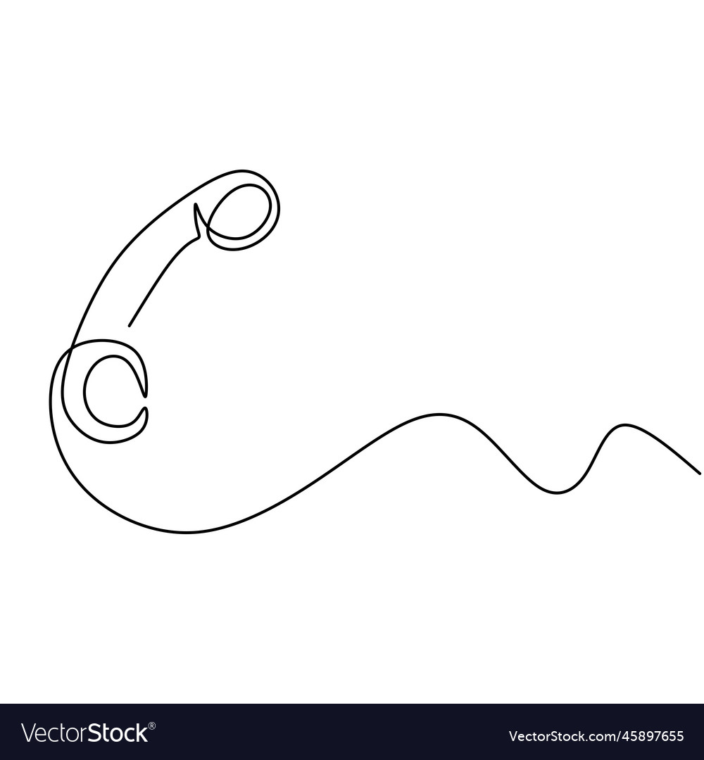 One line drawing of isolated object phone