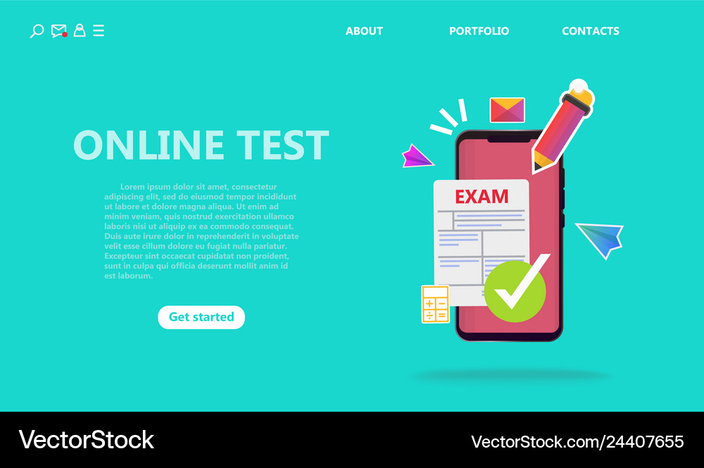 Online Testing Or Exam Service Concept Royalty Free Vector
